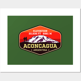 Aconcagua - Argentina - Highest Peak in the Americas - Mountain Climbing Badge Posters and Art